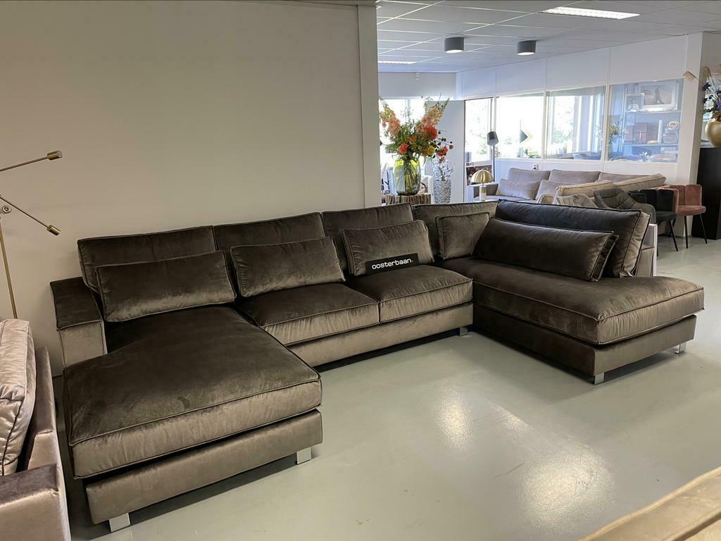 Luxe U-bank King Velvet Genova101 Stof - NIEUW - UNIEK, Info@oosterbaanwonen.nl, Hoekbank, Venus 31 8448 CE Heerenveen, Oosterbaan Wonen