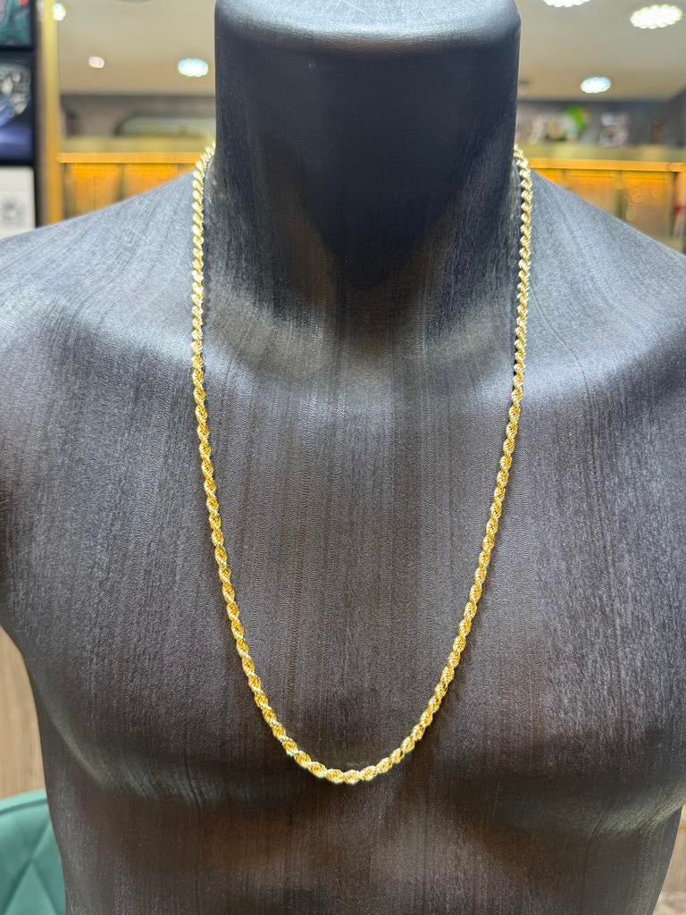 14KT Goud - 37.4 Gram - Ketting - ROPE - Gedraaide ketting, Ophalen, Nieuw, Goud, Goud