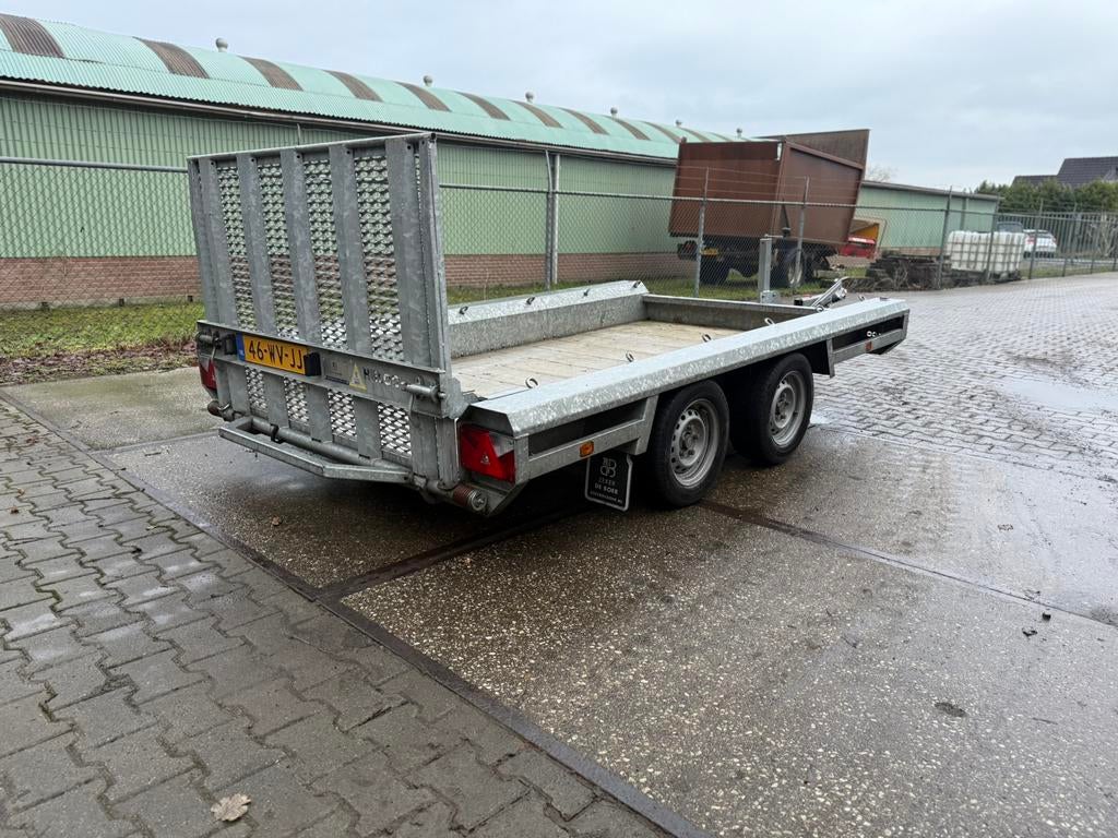 Hulco Terrax-2 3000kg (2020) machineaanhanger / plateauwagen, Auto diversen, Aanhangers en Bagagewagens, Ophalen, Zo goed als nieuw