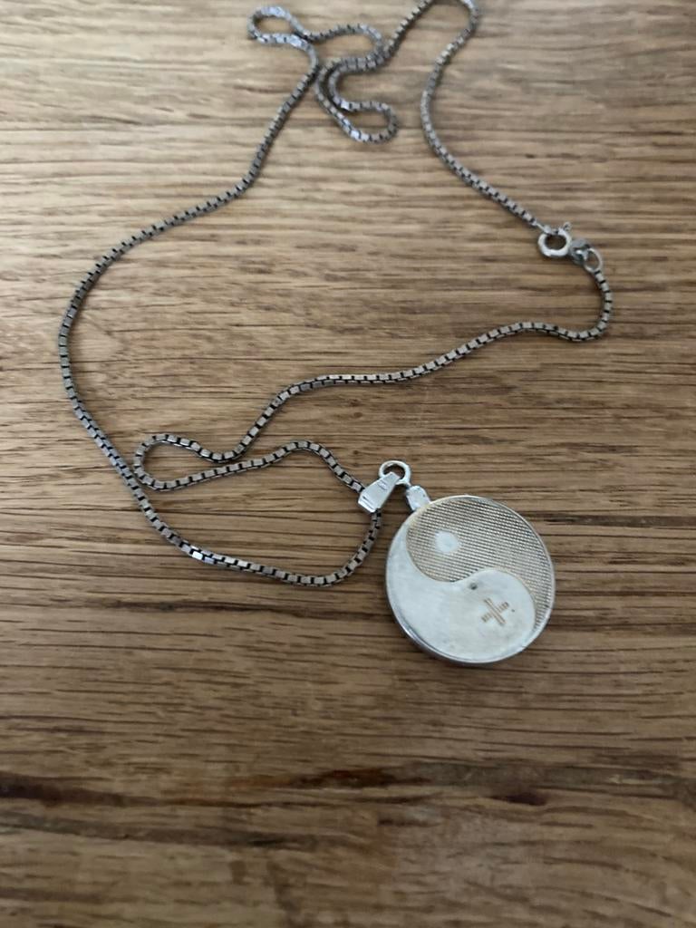 Biostabil zilveren hanger met zilveren ketting, Verzenden, Zo goed als nieuw, Zilver