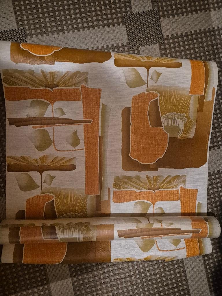 Retro behang	(005), Ophalen of Verzenden, Minder dan 10 m², Oranje, Retro