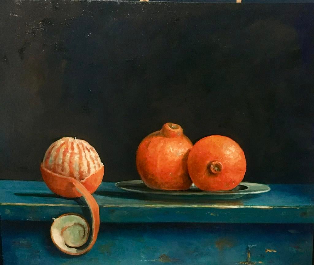Stilleven met sinaasappels, Antiek en Kunst, Kunst | Schilderijen | Klassiek, Ophalen of Verzenden