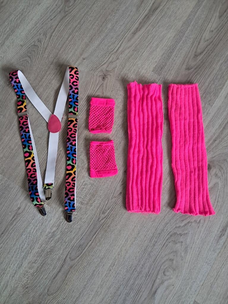 Carnaval neon / punk accessoires, Ophalen of Verzenden, Zo goed als nieuw, 146 t/m 152, Meisje