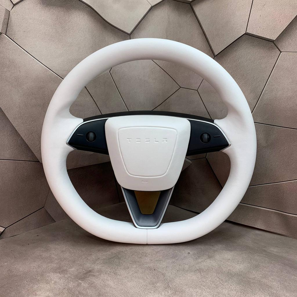 Stuurwiel Stuur Tesla model 3 Wit leer NIEUW BEKLEED, Auto-onderdelen, Besturing, Nieuw, Ophalen of Verzenden