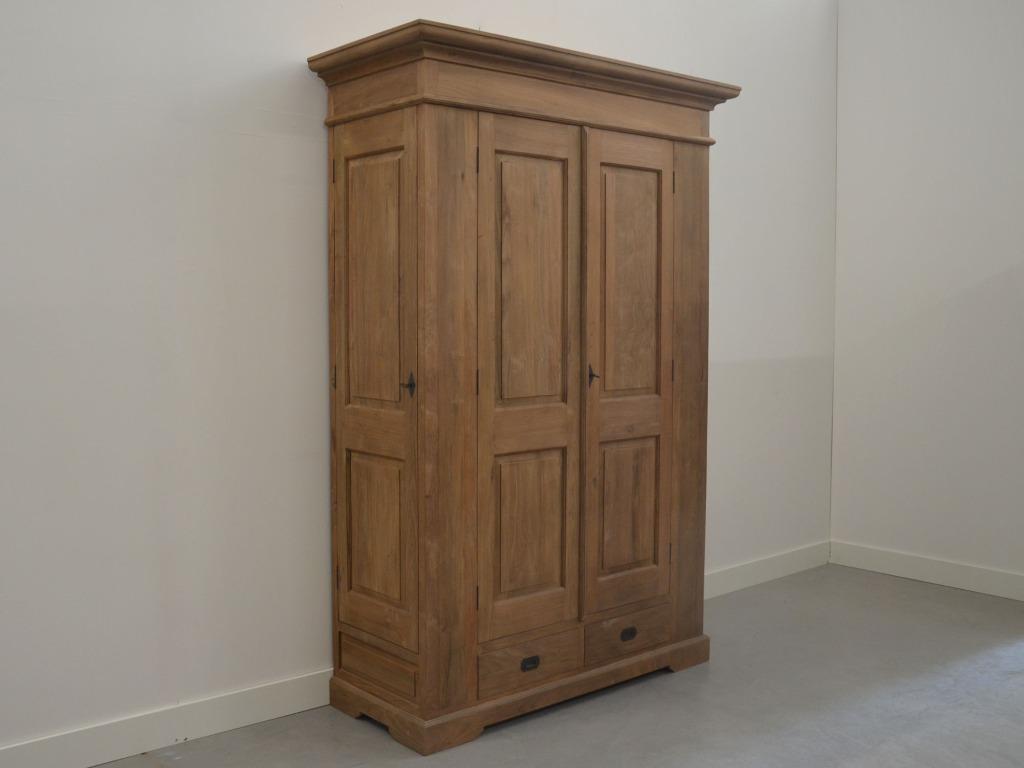 Dichte teak kast / teak jagerskast, 100 tot 150 cm, 200 cm of meer, Met klep(pen), Nieuw