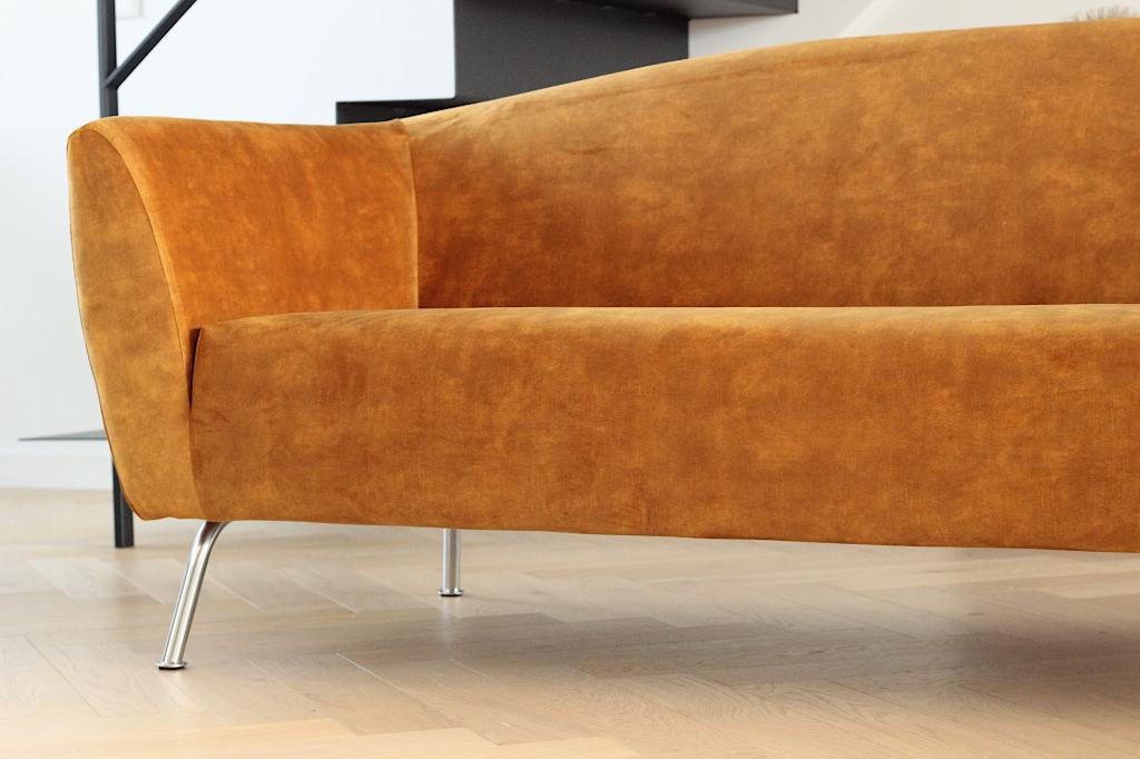 Gelderland 6250 3-zits velours goud, Huis en Inrichting, Banken | Bankstellen, Diba Design, Driepersoons, 75 tot 100 cm, Rechte bank