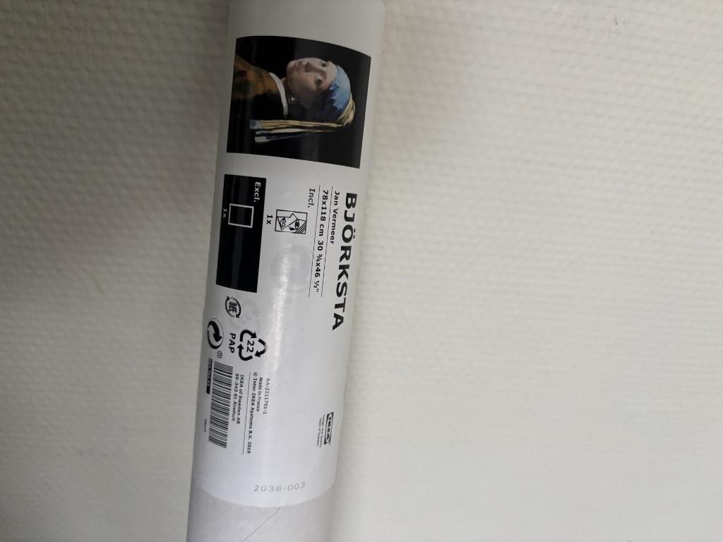 Ikea Poster Bjorksta Jan Vermeer Meisje met de Parel, Rechthoekig Staand, Deurposter of groter, Nieuw, Ophalen of Verzenden