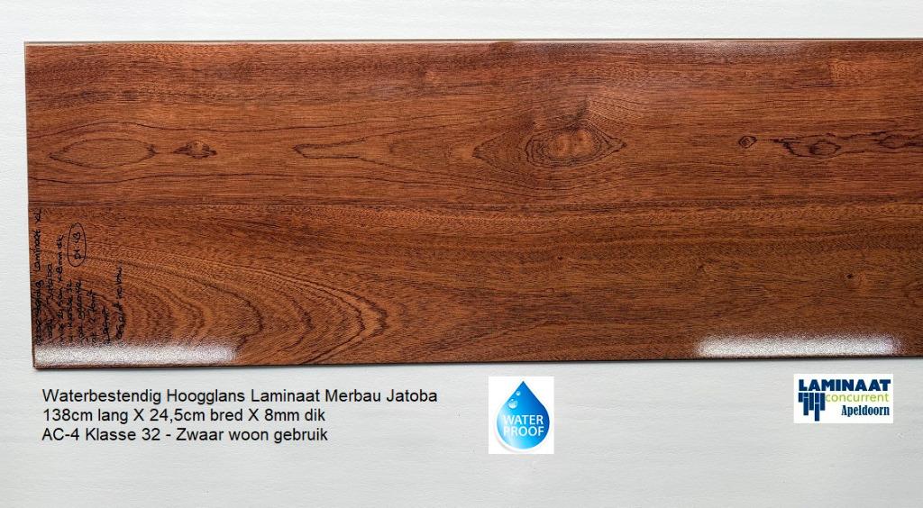 Waterbestendig Hoogglans Laminaat Marbau Jatoba €19,95m2, Huis en Inrichting, Stoffering | Vloerbedekking, Hoogglans Waterbestendig laminaat vloer