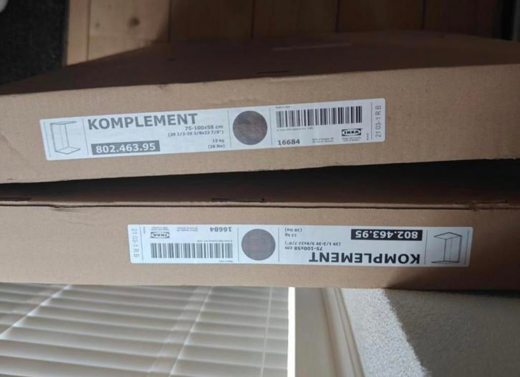 Nieuwe Ikea Komplement verdeler PAX 75/100cm - zwart bruin, Met plank(en), Nieuw, Minder dan 100 cm, Modern