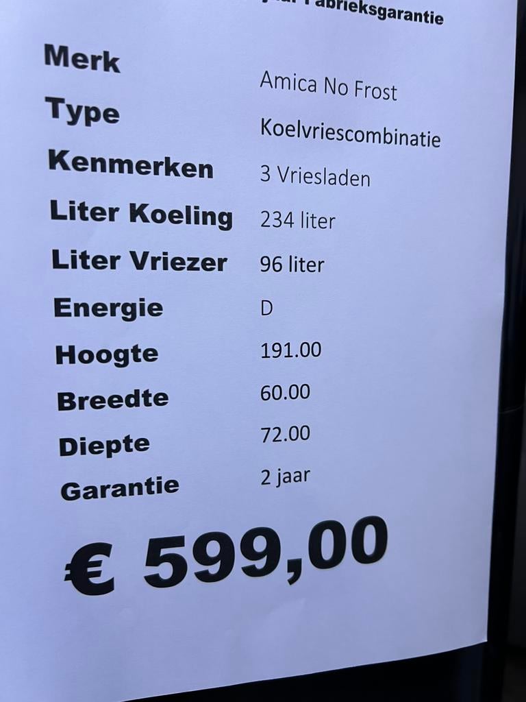 Retro koelvriescombinatie no frost zwart, Amica, 200 liter of meer, Met aparte vriezer, Nieuw