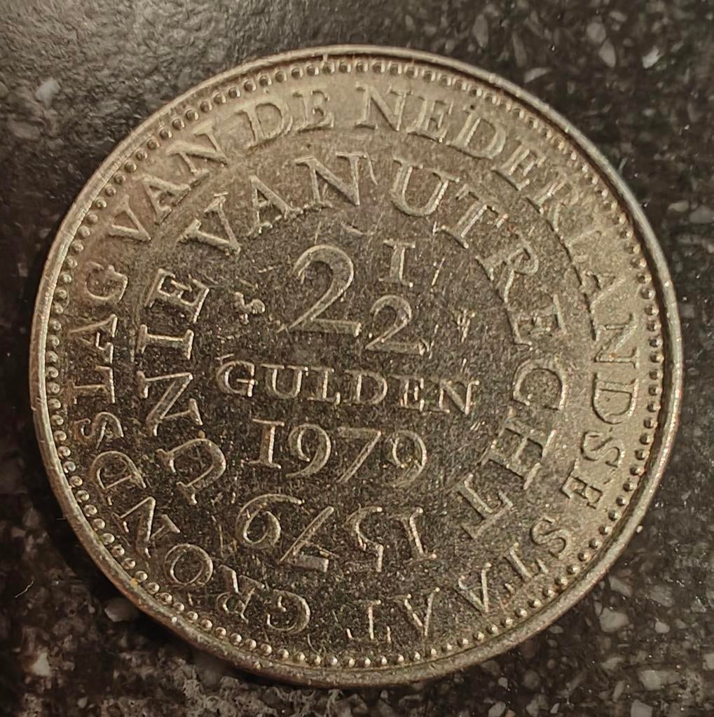 Unie van Utrecht Rijksdaalder 1979, Koningin Juliana, Zilver, Ophalen of Verzenden, Losse munt