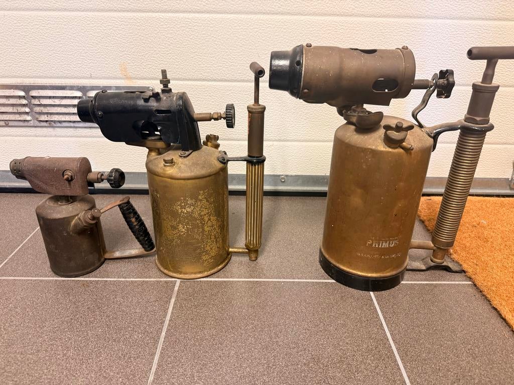 3 Vintage Messing Branders: Primus, Sievert, Barthel, Antiek en Kunst, Ophalen of Verzenden