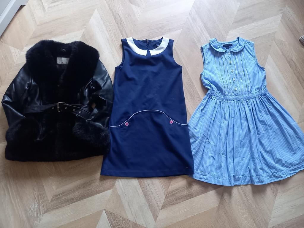 Tommy hilfinger jurk 2x en bontjas 122 / 128, Kinderen en Baby's, Kinderkleding | Maat 128, Ophalen of Verzenden