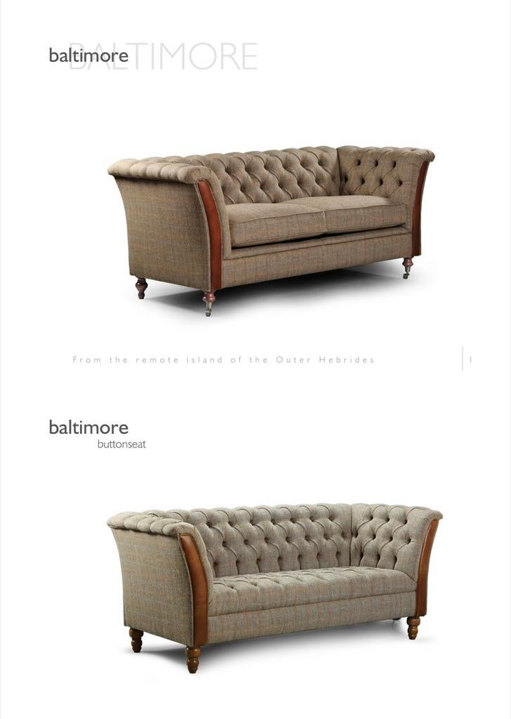 Originele Harris Tweed Chesterfield Collectie fauteuils Stof, Ophalen of Verzenden, Nieuw, 75 tot 100 cm, Leer