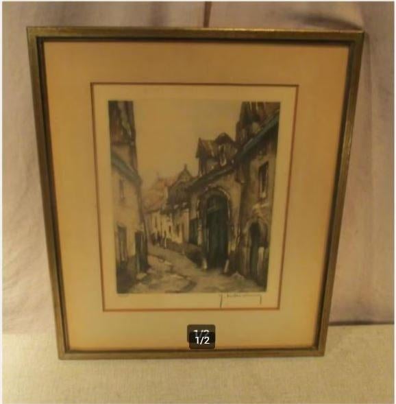 Prachtige Ets 'In het oude Steegje' - Roger Hebbelinck, Antiek en Kunst, Kunst | Etsen en Gravures, Ophalen of Verzenden