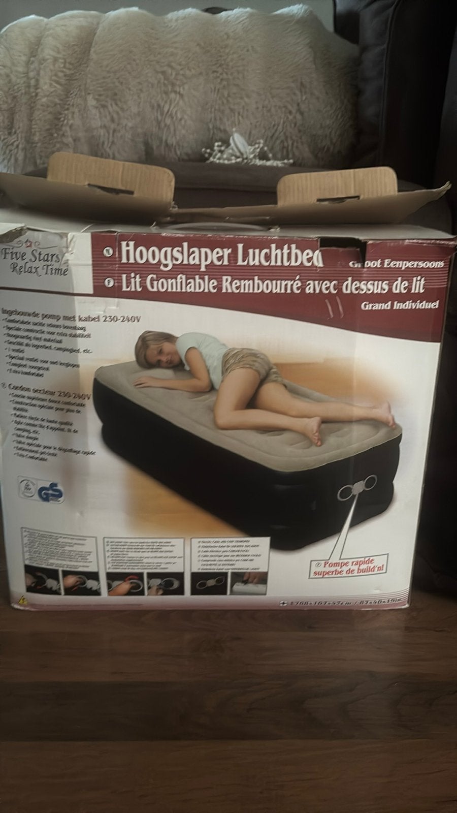 Five Stars Relax Time Eenpersoons Luchtbed, Ophalen, Ingebouwde pomp, Nieuw, 1-persoons
