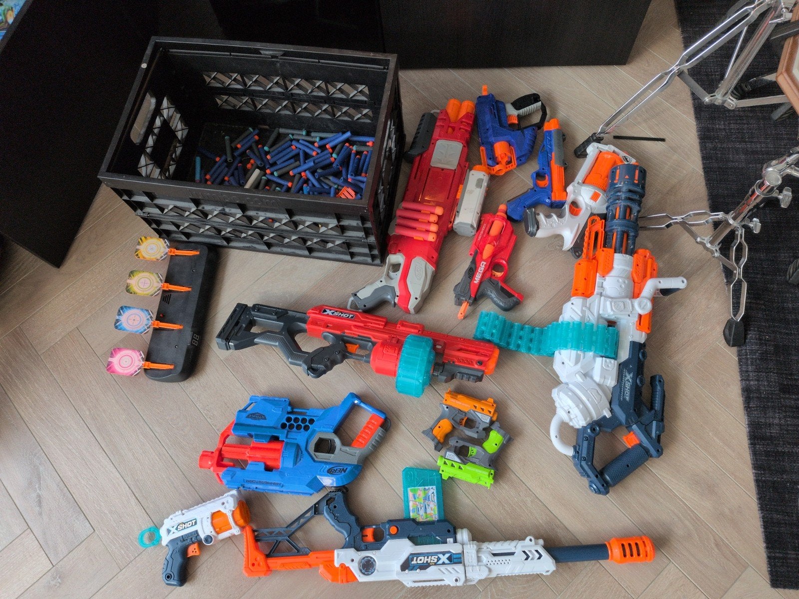 Grote collectie Nerf en X-Shot blasters met munitie, Ophalen of Verzenden, Gebruikt, Jongen of Meisje