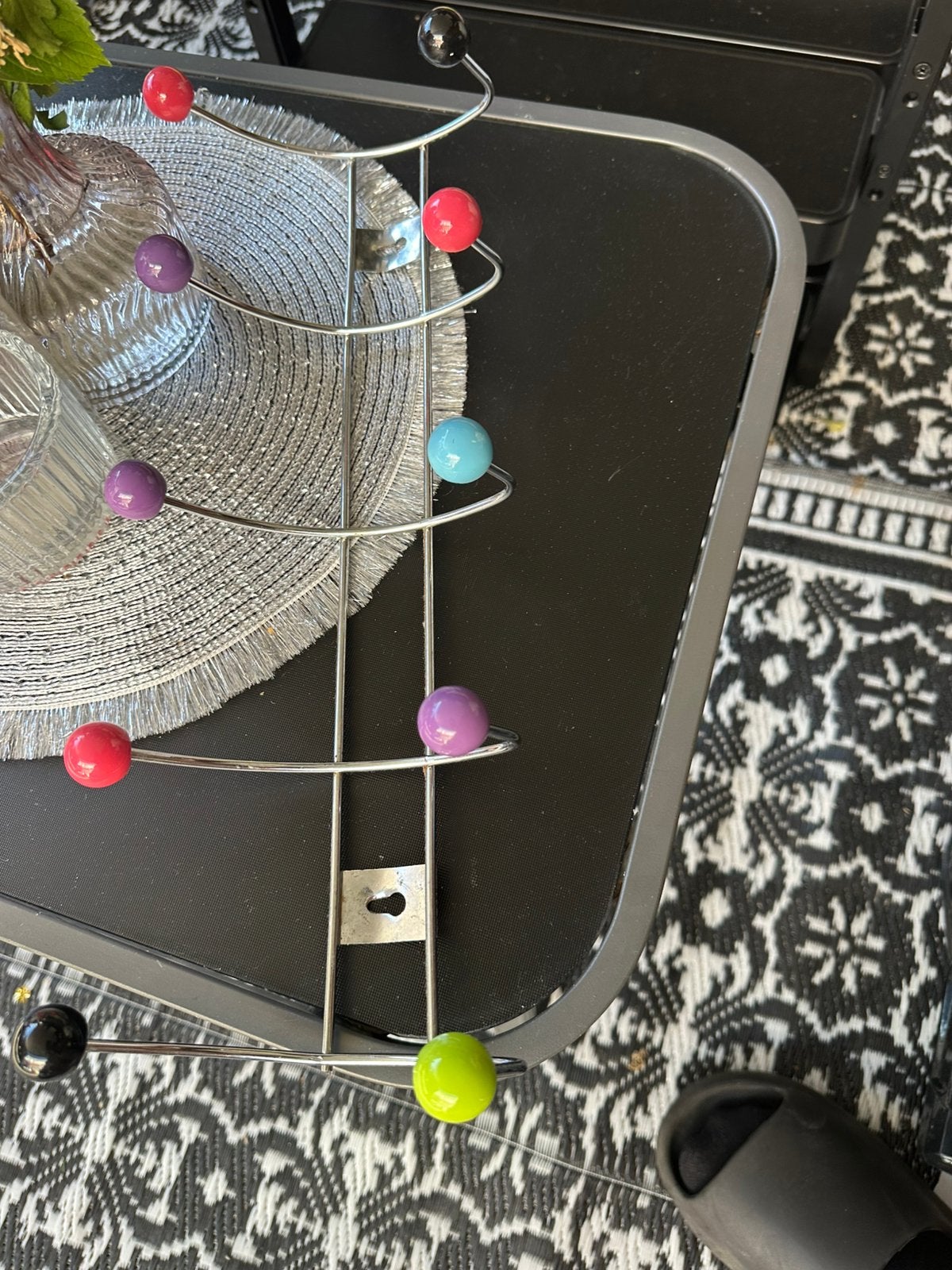 wandkapstok met 10 gekleurde bollen - retro design, Ophalen of Verzenden