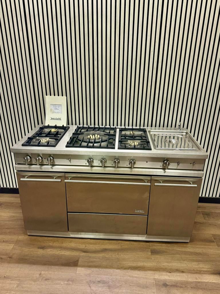 Luxe Lacanche Westahl Fornuis met multicooker GASOVEN 150 cm, Fornello Esperta, Grill, Ophalen of Verzenden, Zo goed als nieuw