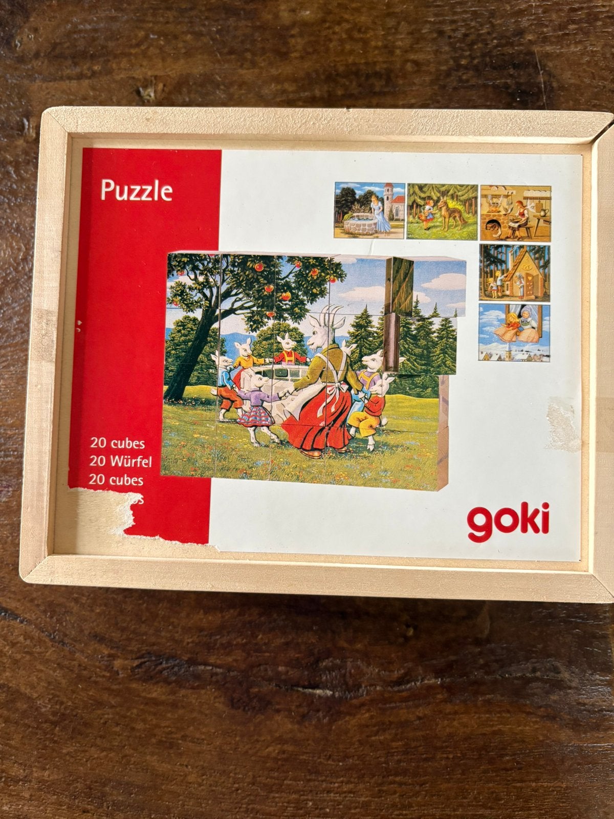Goki blokkenpuzzel Sprookjes., Ophalen of Verzenden, 10 tot 50 stukjes, Gebruikt