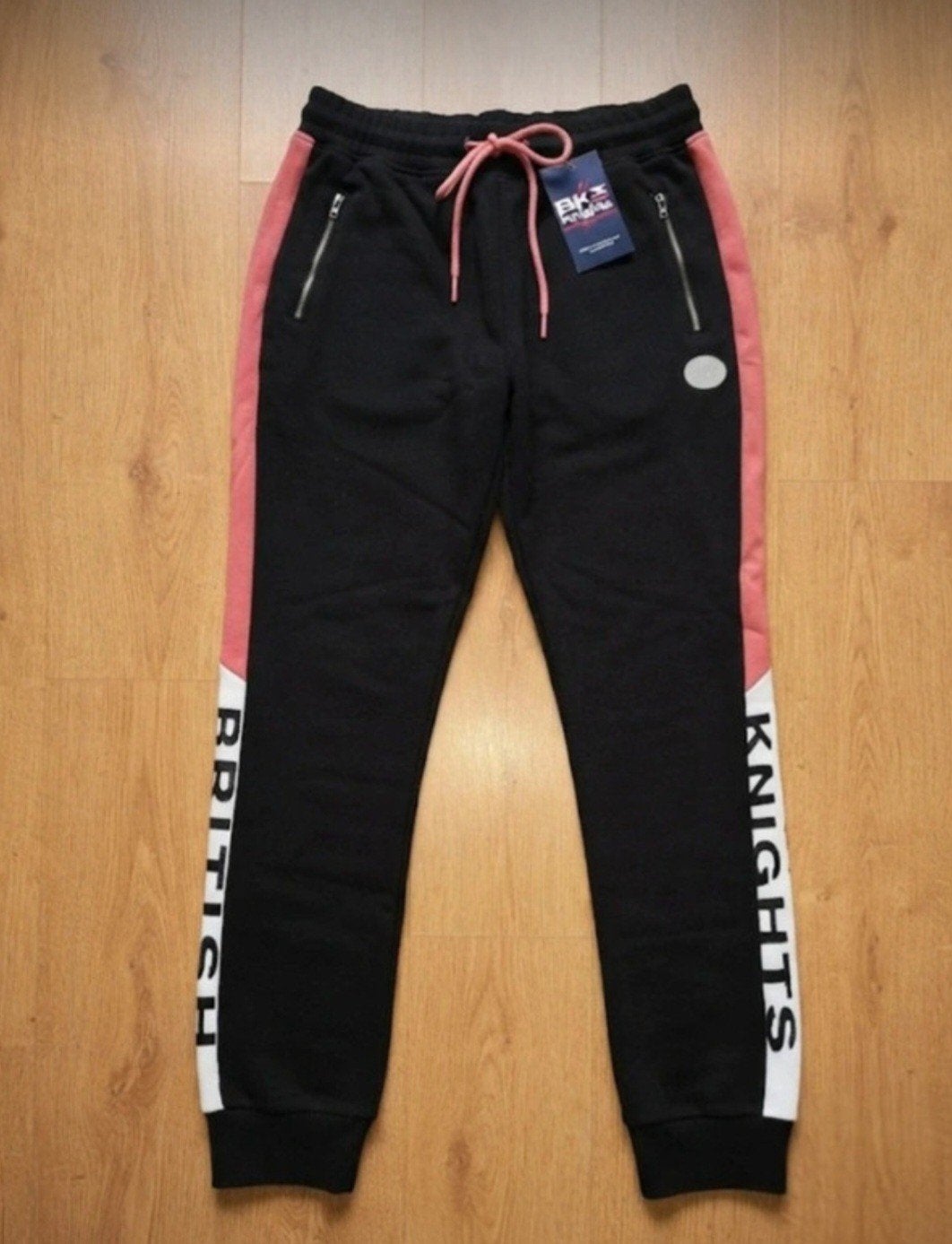 British Knights joggingbroek zwart/roze/wit, maat L, Kleding | Dames, Broeken en Pantalons, British Knights, Zwart, Maat 42/44 (L)