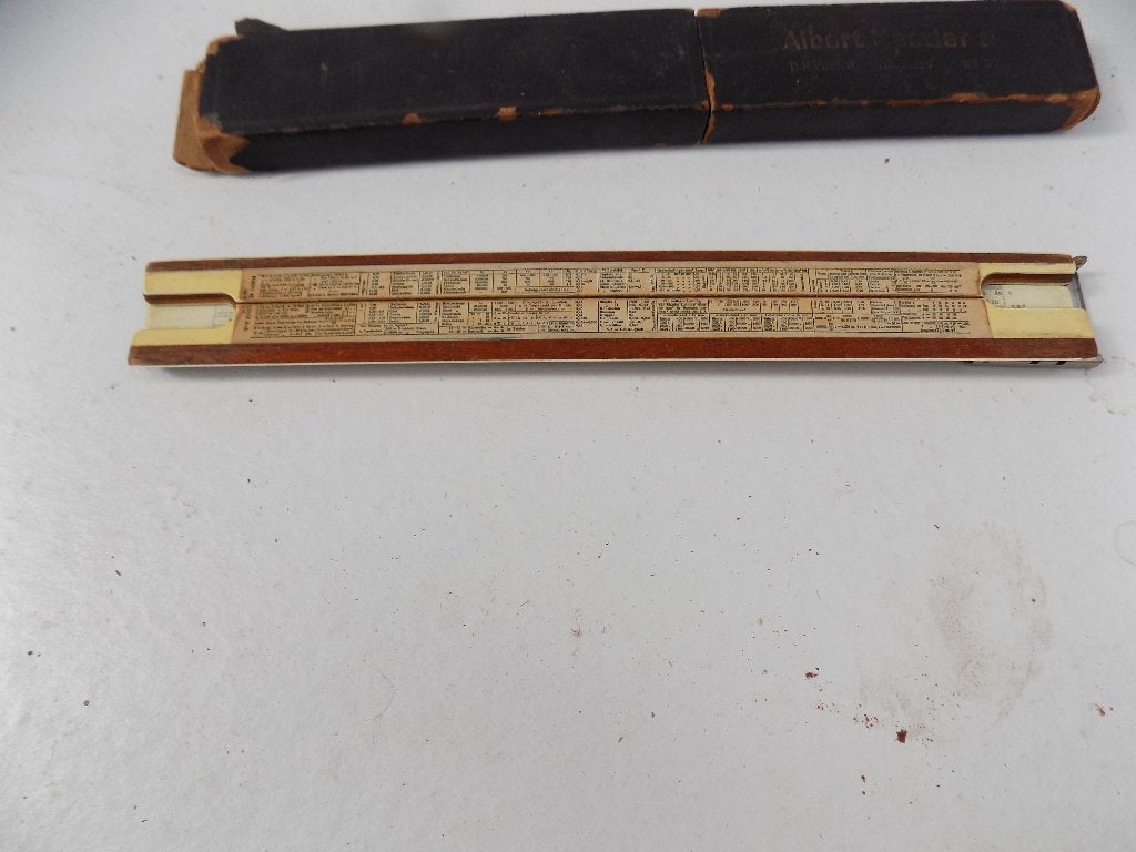 Vintage rekenlineaal gemerkt Albert Nestler 1910 1940, Ophalen of Verzenden, Gebruikt