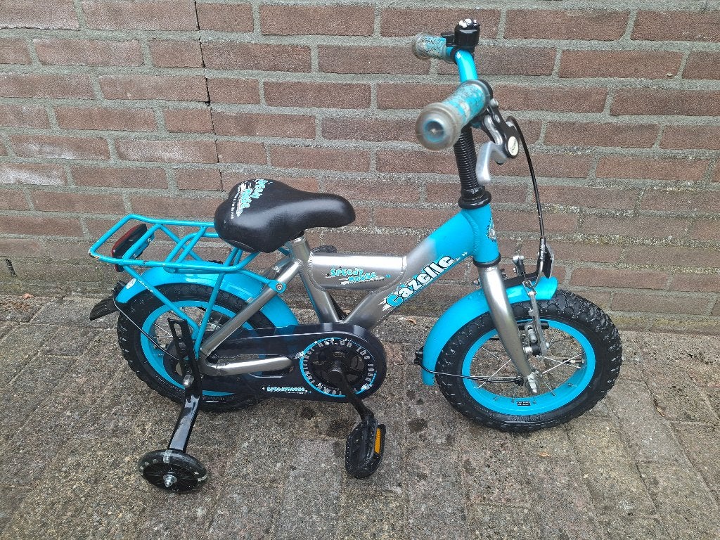 Kinderfietsje 12 inch Gazalle., Ophalen, Terugtraprem, Zijwieltjes, Gebruikt
