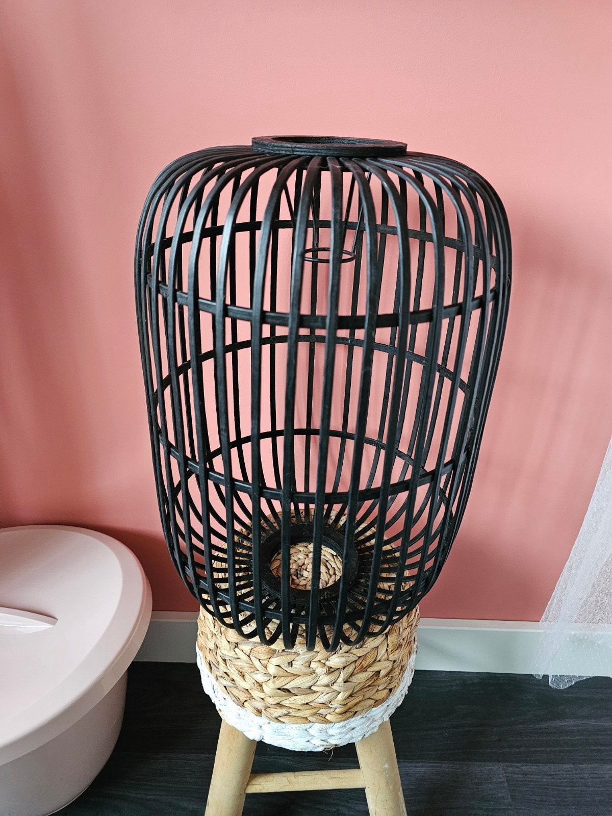 zwart houten lampenkap van Kwantum, Ophalen of Verzenden