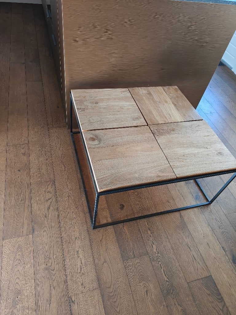 Vierkante salontafel 82cm * 82cm * 40 cm, Gebruikt, 50 tot 100 cm, Vierkant, 5 – 50
