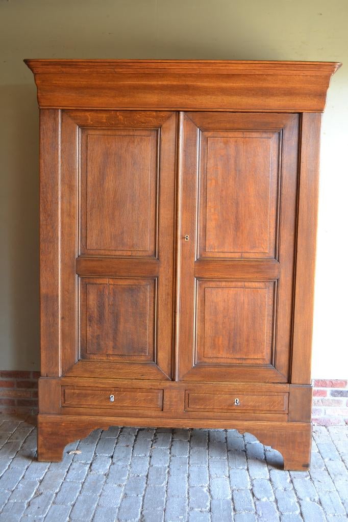 Prachtige antieke eiken houten Louis Philippe kast., Verzenden