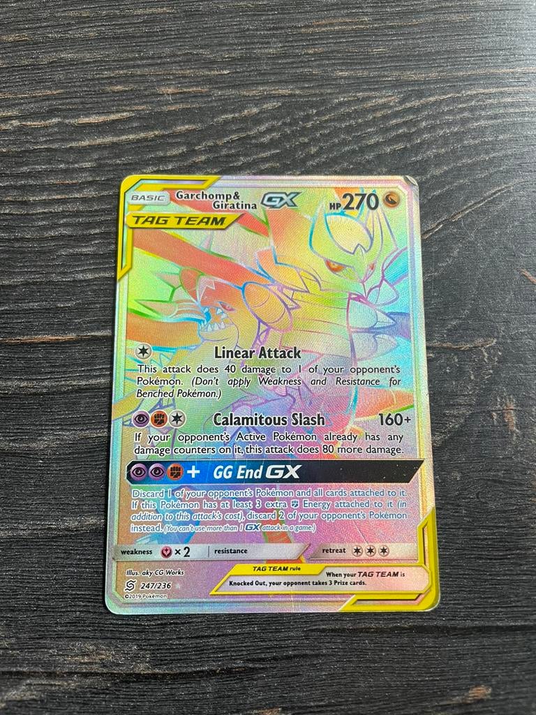 Garchomp&Giratina Gx       Tag team, Ophalen of Verzenden, Gebruikt, Losse kaart