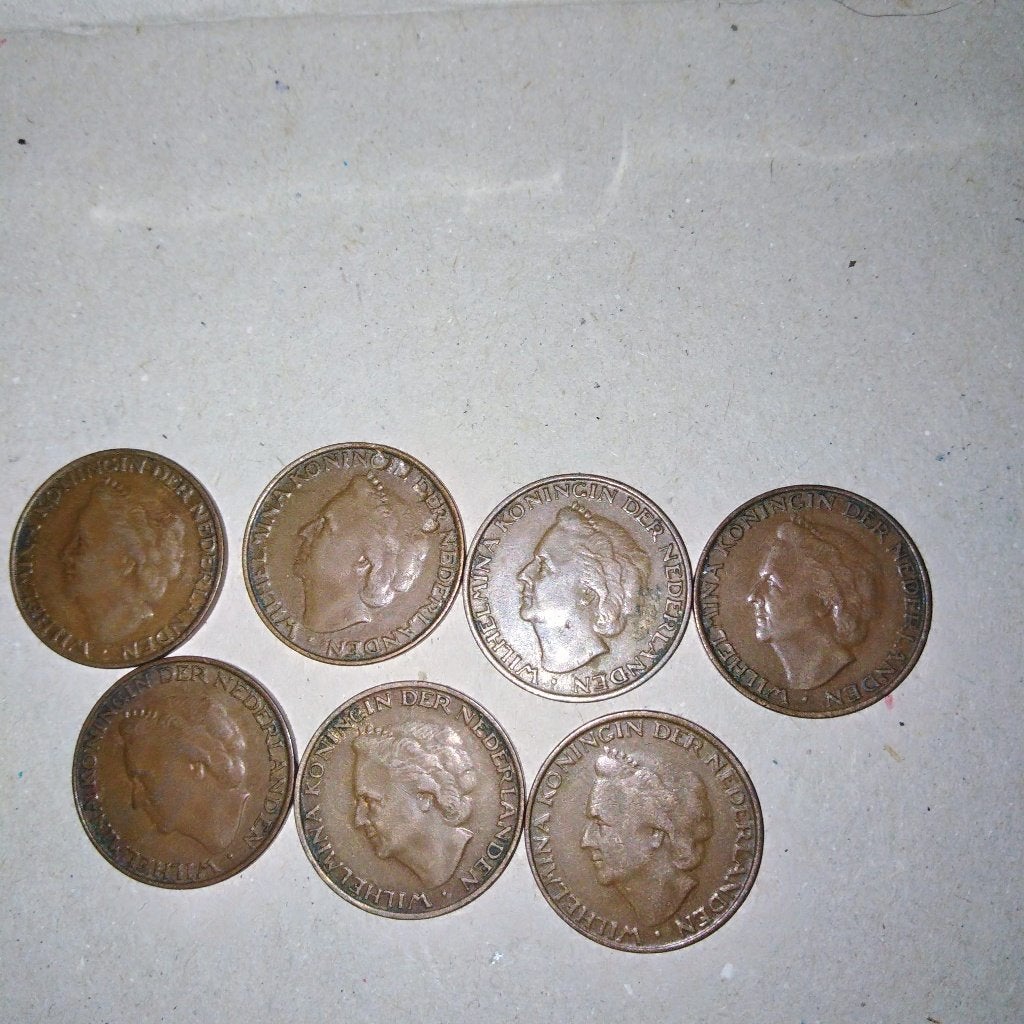 5 cent 1948 Wilhelmina 7 stuks, Postzegels en Munten, Munten | Nederland, Ophalen, Koningin Wilhelmina, 5 cent, Losse munt