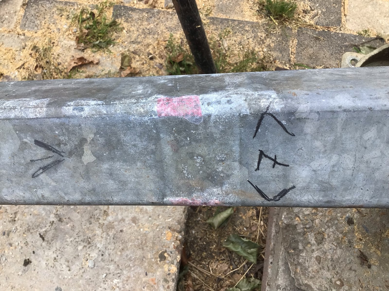 Metalen paal / mast - 3 meter, Doe-het-zelf en Verbouw, Metalen, Ophalen, Gebruikt, IJzer