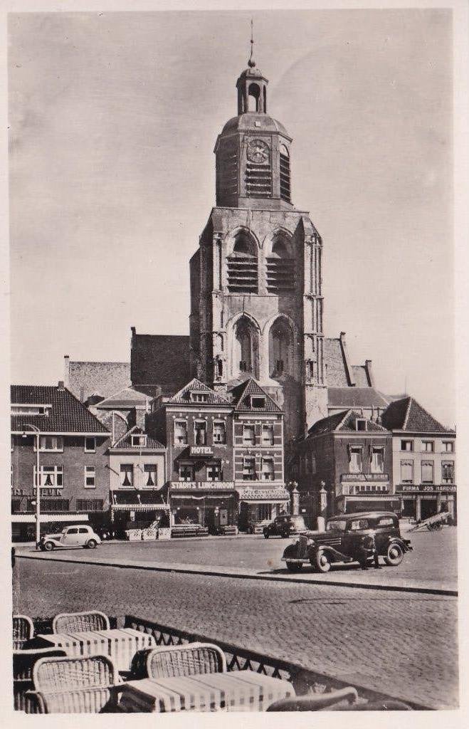 Bergen op Zoom Grote Markt, Verzamelen, Ansichtkaarten | Nederland, Verzenden, 1940 tot 1960, Gelopen, Noord-Brabant
