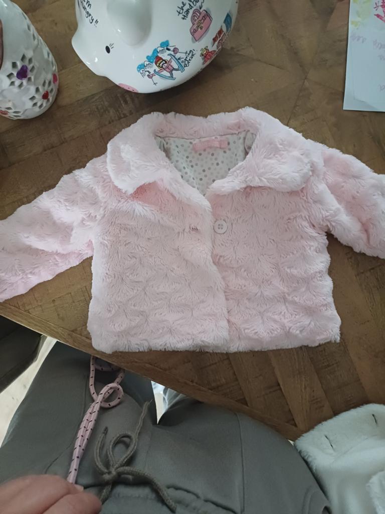 Fluffy jasje roze maat 74, Ophalen, Zo goed als nieuw, Meisje