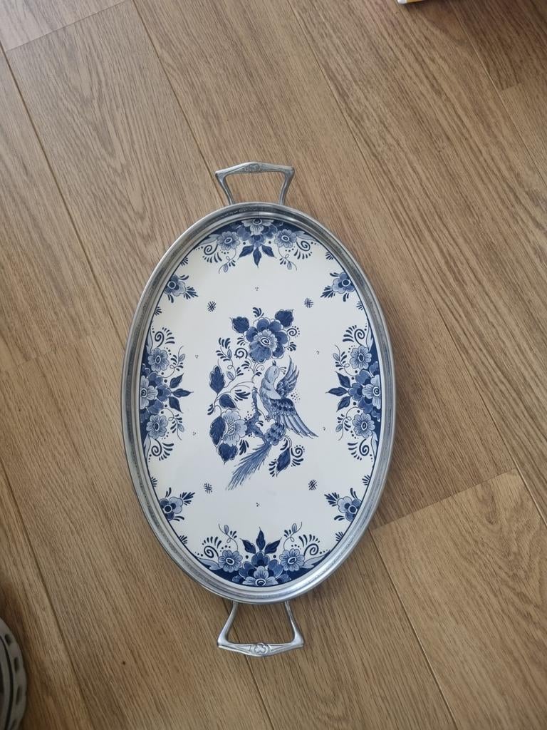 Delfts Blauw Ovaal Dienblad - Royal Goedewaagen, Antiek en Kunst, Ophalen