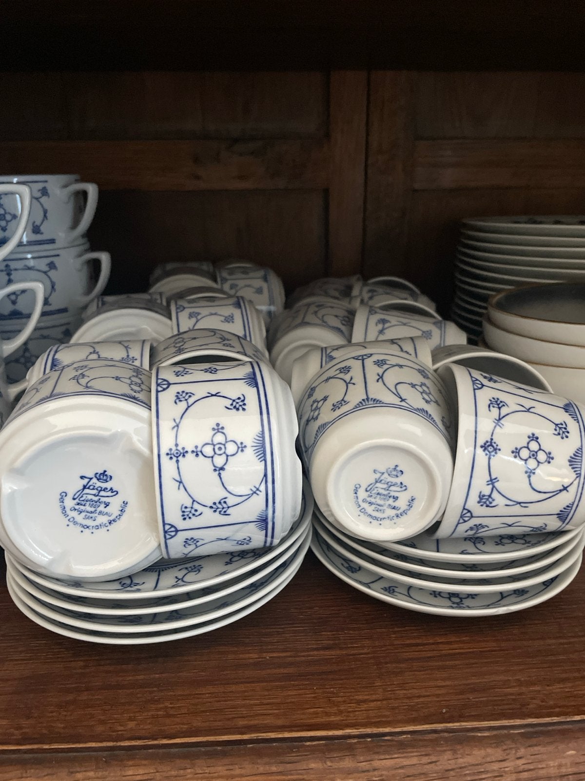 Jäger Eisenberg Indisch Blauw - Vintage Kop en Schotel Set, Ophalen, Gebruikt, Overige merken, Vintage