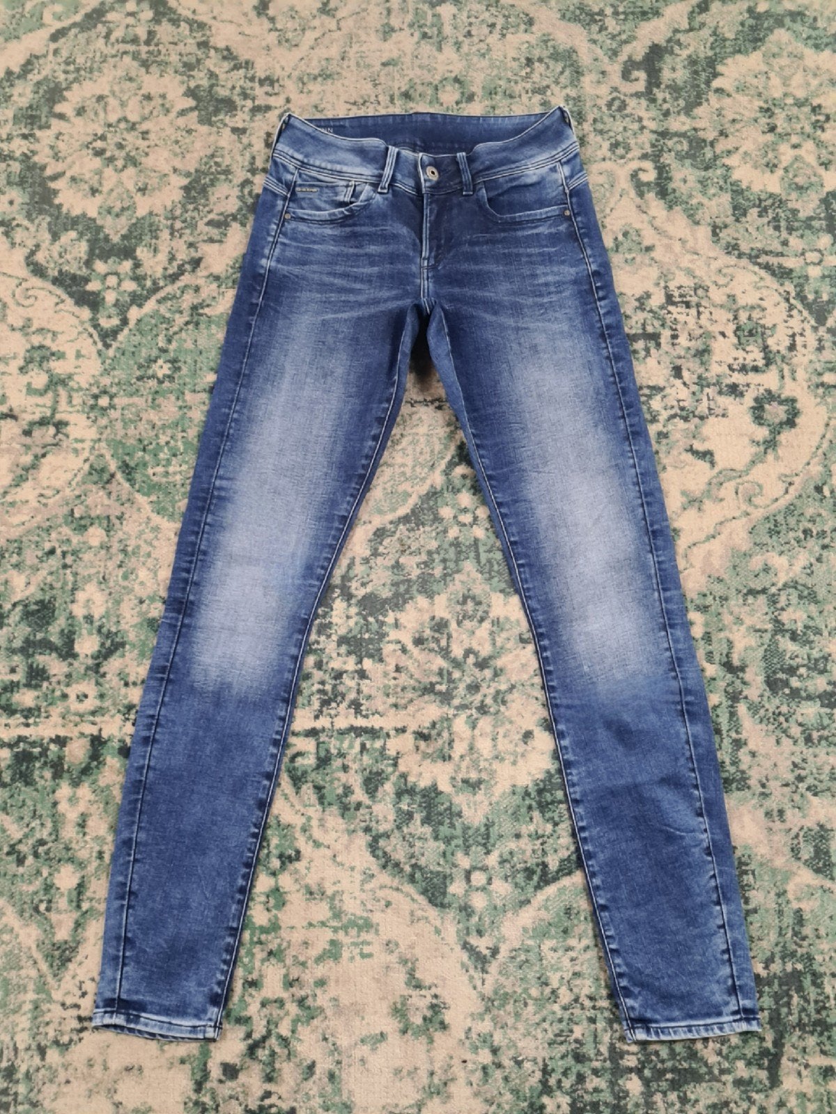 G-star Lynn Mid Skinny W27 L32 Dames Tulsi2732 Low-rise, Blauw, Ophalen of Verzenden, W27 (confectie 34) of kleiner, G-STAR RAW