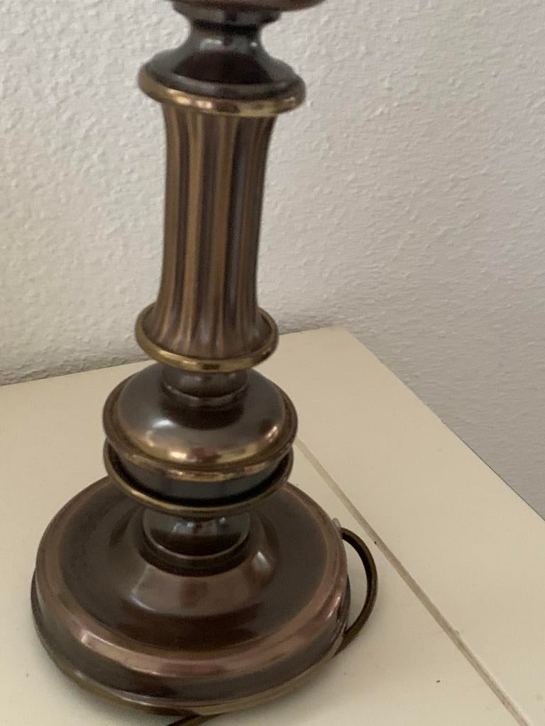 Zware (bronzen) tafellamp vintage lamp, Ophalen of Verzenden, Zo goed als nieuw, Metaal, Minder dan 50 cm