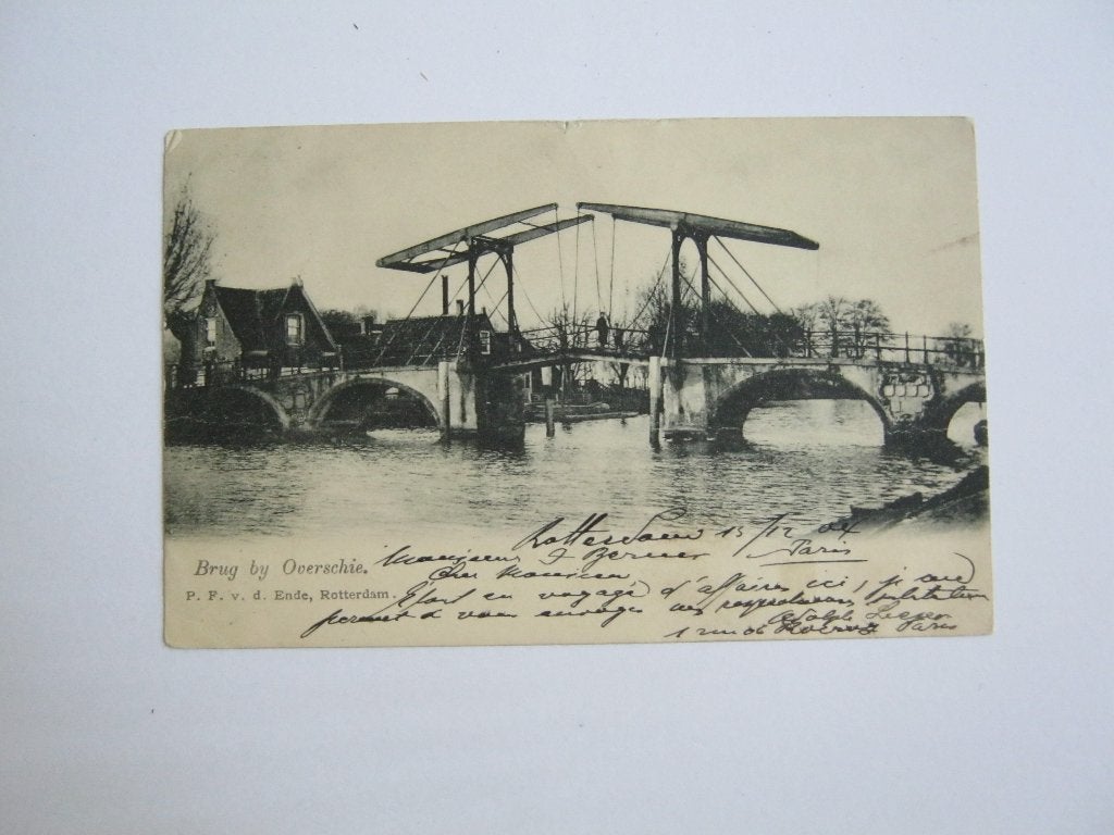 Ansichtkaarten Nederland, TC 9-107 Overschie, Ophaalbrug 04, Ophalen of Verzenden, Voor 1920, Gelopen, Zuid-Holland