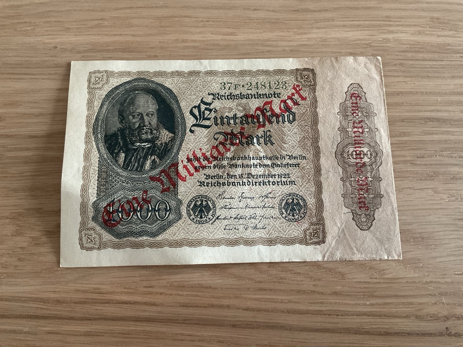 Historisch Duits biljet: 1 Miljard Mark uit 1922, Postzegels en Munten, Bankbiljetten | Europa | Niet-Eurobiljetten, Ophalen of Verzenden
