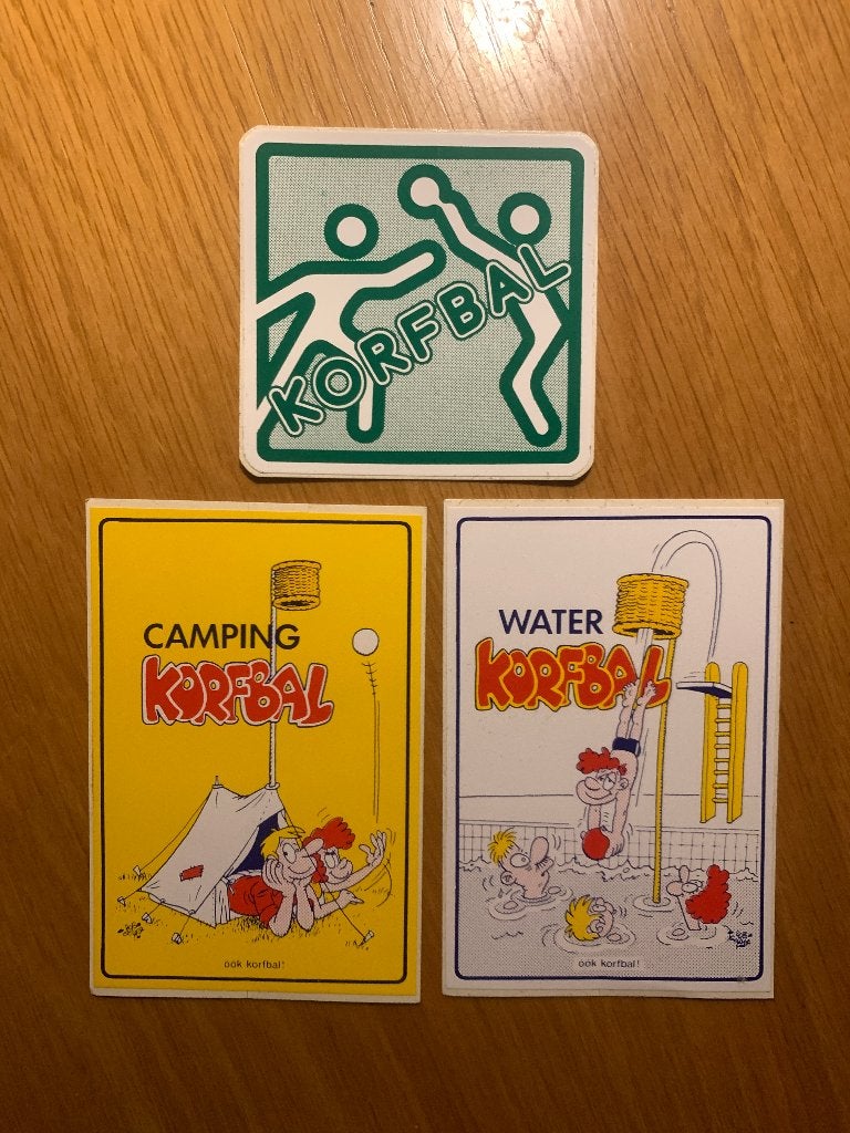 Korfbal Stickers - Set van 3 Vintage, Sport en Fitness, Korfbal, Ophalen of Verzenden, Zo goed als nieuw, Overige typen