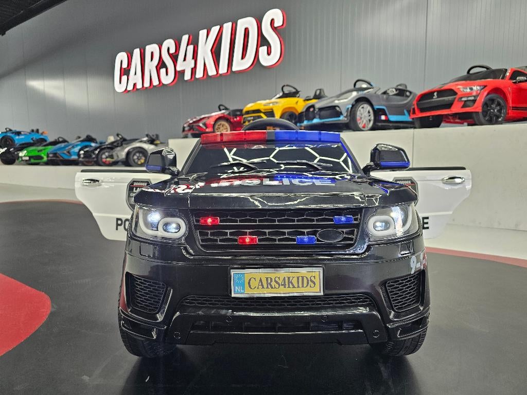 Kinderauto Politie Jeep - soft start - leren zit - zwaailich, Ophalen of Verzenden, Nieuw, Afstandsbediening