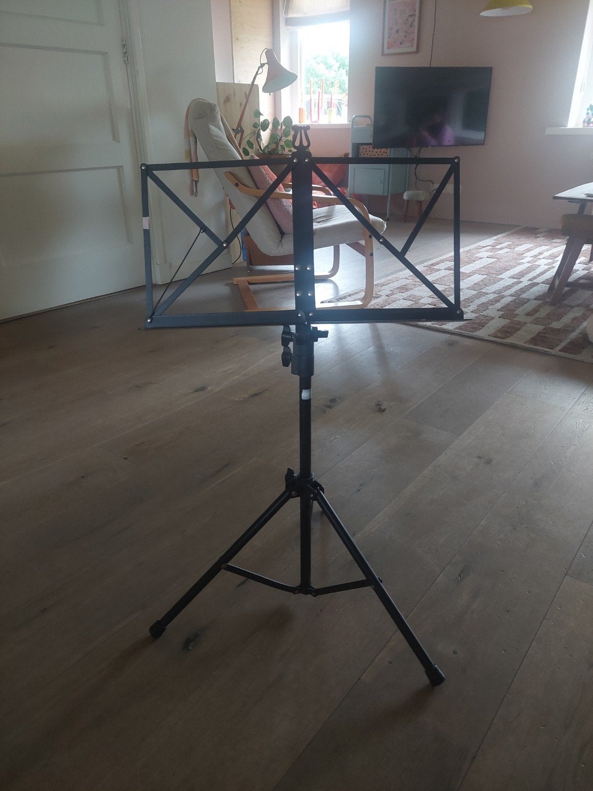 zwarte muziekstandaard, Muziek en Instrumenten, Standaards, Ophalen of Verzenden, Zo goed als nieuw, Muziekstandaard