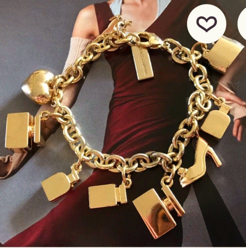 Dolce & Gabbana D&G Vergulde Bedelarmband, Ophalen of Verzenden, Zo goed als nieuw, Met bedels of kralen, Goud