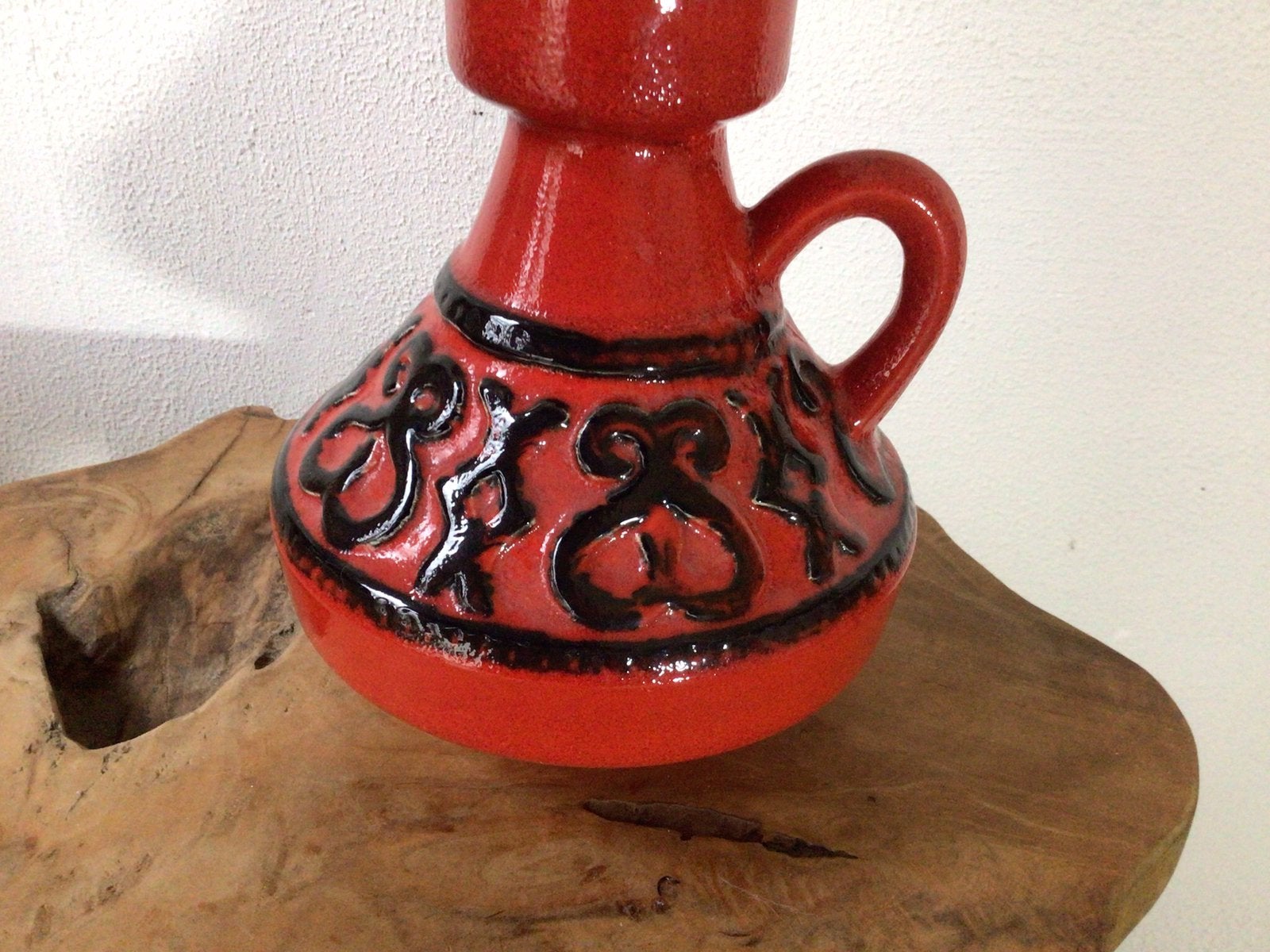 Vintage West Germany vaas, rood, ufomodel, Ophalen of Verzenden