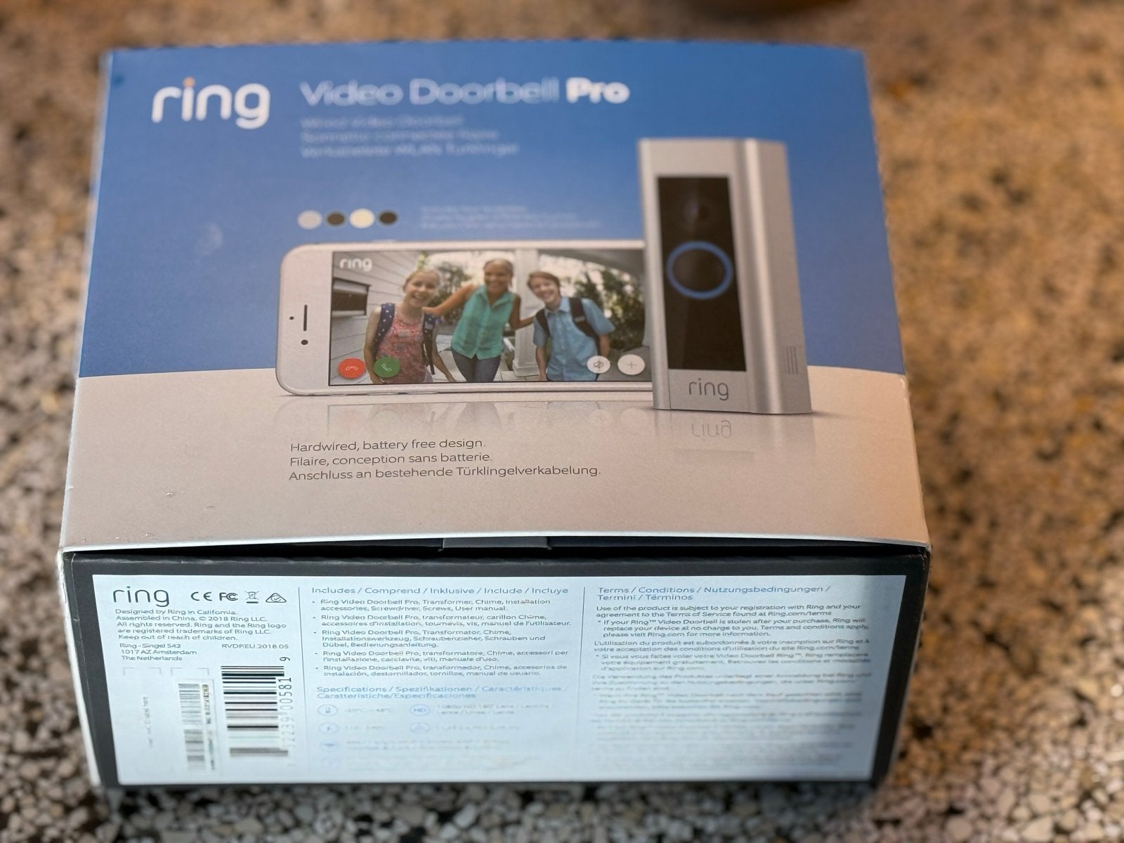 Ring Video Doorbell Pro - Bedrade Slimme Deurbel, Ophalen, Bewegingsdetectiesensor, Nieuw, Bedraad