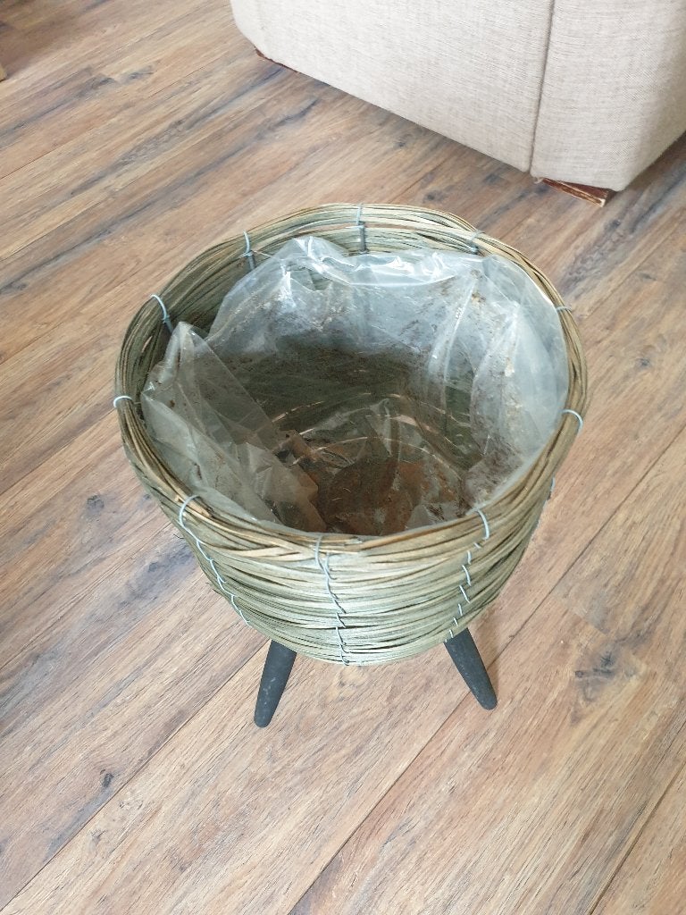 Mooie plantenbak op pootjes, 45 cm hoog, Overige materialen, Gebruikt, Rond, Binnen