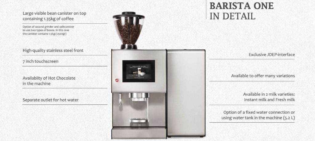 Douwe Egberts Coffee Barista One met verse melk, Witgoed en Apparatuur, Koffiezetapparaten, Refurbished, Koffiebonen, Koffiemachine