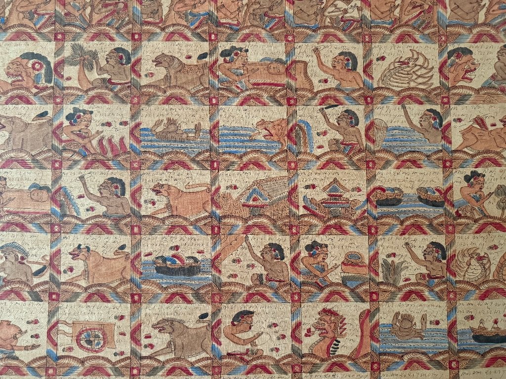 Balinese astrological calendar painting, Ophalen, Doek, Tekening, Overige onderwerpen